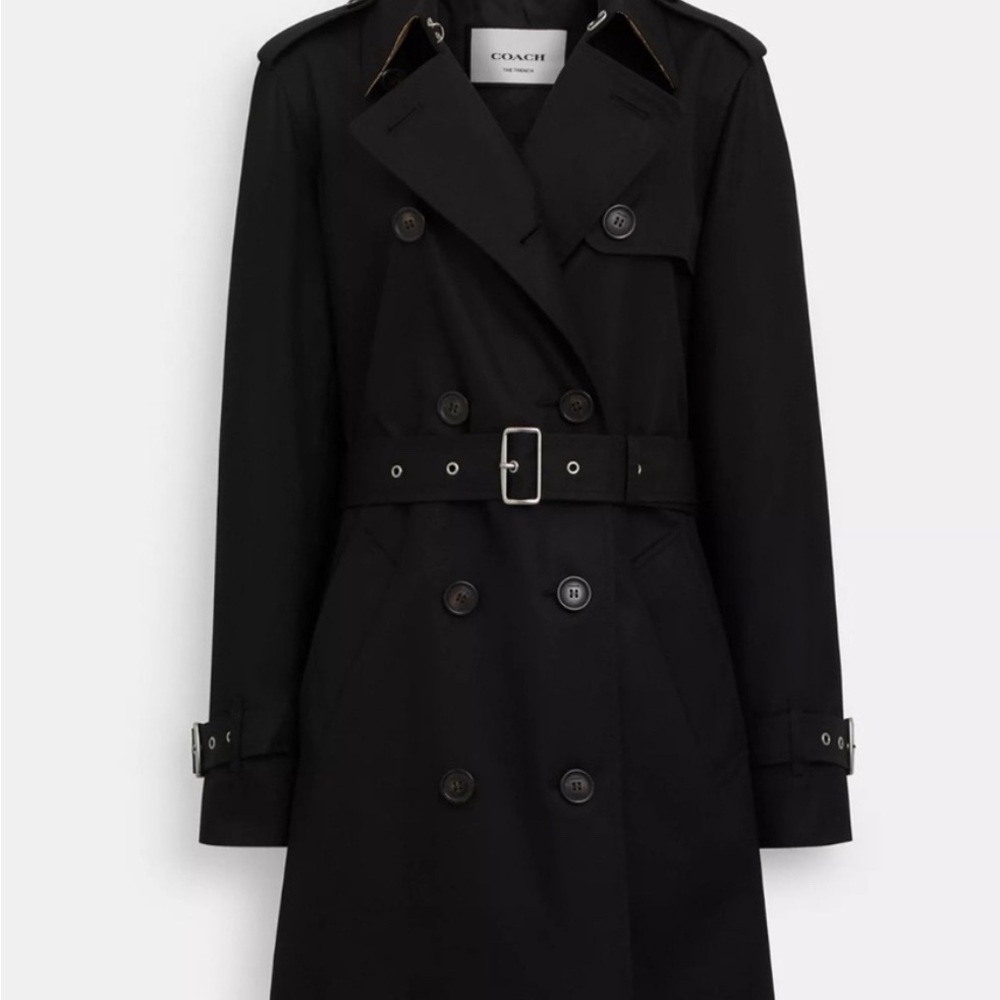 Coach Women's Elegant Black Trench Coat
